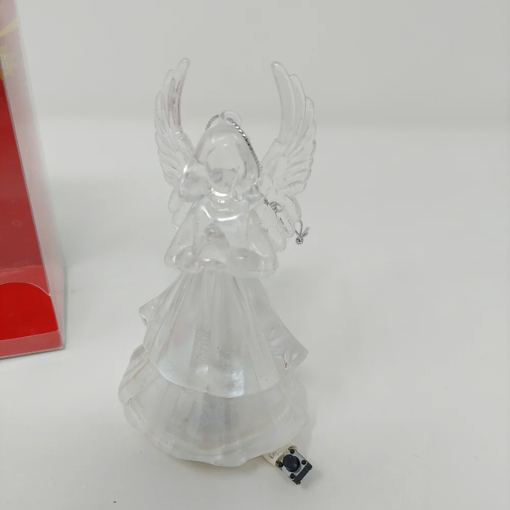 Light Up Angel Clear Glass Ornament Hanging Christmas Decoration Untested